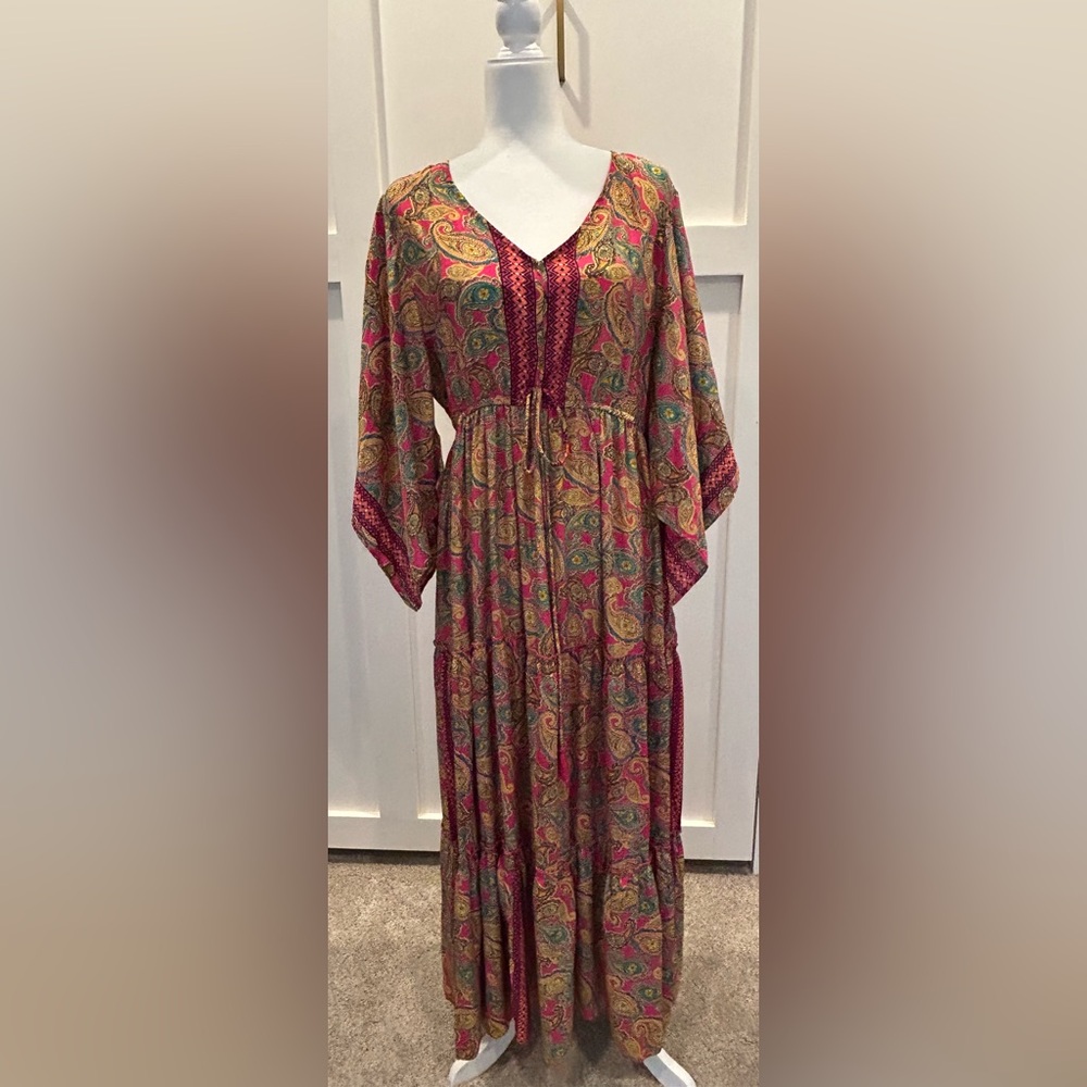 Boho Long Flutter Sleeve Maxi Dress